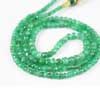 Natural Green Emerald Faceted Roundel Beads Strand Necklace Length 18 Inches and Size 2.5mm to 5mm approx.